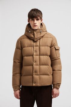 Light Brown Vezere Flannel Short Down Jacket - Short Down Jackets for Men | Moncler US Luxury Down Outerwear With Pockets, Designer Winter Outerwear With Double-lined Hood, Designer Double-lined Hooded Outerwear For Winter, Designer Winter Puffer Jacket With Detachable Hood, Classic Long Sleeve Hooded Jacket With Detachable Hood, Designer Hooded Outerwear For Cold Weather, Luxury Outerwear With Drawstring Hood And Long Sleeves, Luxury Outerwear With Drawstring Hood, Designer Long Sleeve Outerwear With Drawstring Hood