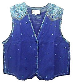 This sequin vest is handmade with denim fabric and sequins, high quality, original design and beautiful. Sequin vests are suitable for party, events or any occasional use. All sequin vests close with snaps in the front and the back is solid black with a strap to adjust the vest to your desired fit. Embroidered Blue Denim Vest For Summer, Summer Embroidered Blue Denim Vest, Blue Embroidered Denim Vest For Summer, Fitted Blue Vest For Party, Blue Sleeveless Vest For Festival, Fitted Blue Denim Vest For Festival, Sequined Fitted Vest For Spring, Fitted Sequin Vest For Spring, Blue Cotton Festival Vest