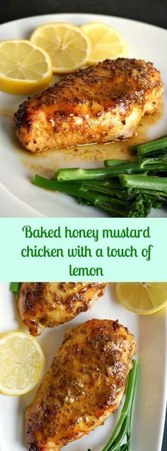 baked honey mustard chicken with a touch of lemon