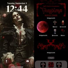 an image of a vampire theme on the phone