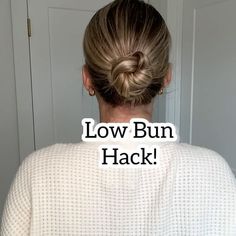 to have hair experience to be able to do Low Bun With Short Hair Tutorial, Low Bun Short Hair, Short Hair Bun Tutorial, Low Bun Hack, Hair Braid Bun Tutorial, Bun Hack, Cute Bun Hairstyles, Easy Updos For Long Hair