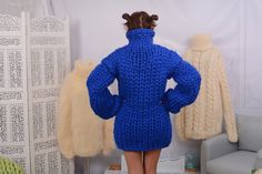 "MATERIAL : 100 % unspun merino wool COLOUR : Blue ( There may be a slight difference because of the different monitors' representation) ♥ In the picture the model is wearing a garment with these measurements : A: ( Body lenght) : 29.1 \" / 74 cm B: ( Chest width) 20.9 \" / 53 cm C: (Sleeve from under the arm) : 25.6 \" / 65 cm D: (Neck unrolled) : 9.8 \" / 25 cm. They are taken with the item laid flat and not streched. ♥ For choosing your size please look at size chart in our listing pictures. Blue Merino Wool Winter Cardigan, Blue Merino Wool Cardigan For Winter, Cozy Merino Wool Knitted Sweater, Cozy Merino Wool Knit Sweater, Chunky Knit Merino Wool Sweater, Merino Wool Knitted Sweater For Cold Weather, Cold Weather Chunky Knit Merino Wool Sweater, Knitted Merino Wool Sweater For Cold Weather, Chunky Knit Merino Wool Sweater For Cold Weather