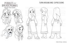 the character sheet for pebbles and breadcrumbs from disney's animated movie