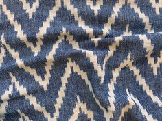 a blue and white patterned fabric