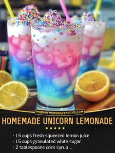 homemade unicorn lemonade recipe for kids