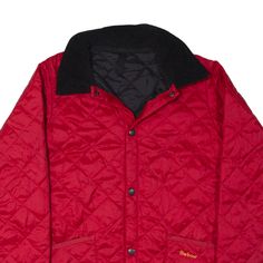 Item is in good used condition. >Size: 10-11 Years >Armpit To Armpit: 19" >Armpit To Cuff: 16" >Collar To Hem: 25" Casual Quilted Red Outerwear, Casual Red Quilted Outerwear, Red Quilted Long Sleeve Outerwear, Casual Red Outerwear With Padded Collar, Red Padded Collar Outerwear For Outdoor, Red Padded Collar Outerwear For Cold Weather, Red Outerwear With Padded Collar For Outdoor, Red Outdoor Outerwear With Padded Collar, Red Outerwear With Padded Collar For Cold Weather