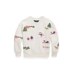 This cotton-blend sweatshirt is made from our ultrasoft lightweight fleece and embroidered with charming scenes of cold weather activities. Cold Weather Activities, Weather Activities, Fleece Sweatshirt, Cold Weather, Polo Ralph Lauren, Girl Outfits, Cotton Blend, Ralph Lauren, Sweatshirts Hoodie