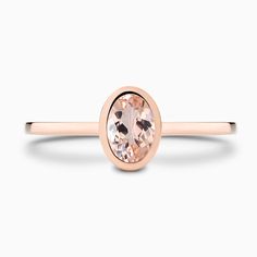 The Ecksand Oval-Cut Morganite Stackable Ring shown with  in 14k Rose Gold Printable Ring Size Chart, Stackable Gemstone Rings, Peach Morganite, Types Of Diamonds, Gemstone Engagement, 18k Yellow Gold Ring, Stackable Ring, Gemstone Engagement Rings, Recycled Gold