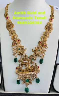 Haaram Designs, 22 Carat Gold Jewellery, Haram Designs, Long Haram, Sanskrit Mantra, Gold Jewels Design, Lord Balaji, Diamond Wedding Jewelry, Bridal Jewellery Design