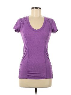 Zella Active T Shirt Size: Medium Activewear - used. 5% Spandex, 33% Cotton, 62% Polyester | Zella Active T-Shirt: Purple Activewear - Size Medium Fitted Scoop Neck Workout T-shirt, Fitted Scoop Neck T-shirt For Workout, Fitted Short Sleeve Workout T-shirt, Fitted Solid Color Workout T-shirt, Sporty Stretch Purple T-shirt, Sporty Fitted Purple T-shirt, Casual Heather Sports Tops, Workout Stretch T-shirt With Scoop Neck, Casual Purple Moisture-wicking T-shirt