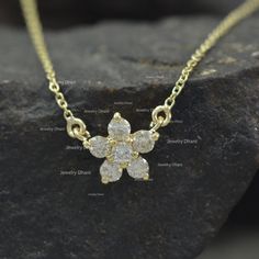 "Natural SI Clarity G H Color Diamond Flower Solitaire Cluster Necklace in Solid 14K Yellow Gold Flower Pendant Handmade Jewelry Special Gift >> About this product:- * SKU Code: ESP-314 * Handmade/ Handcrafted Fine Jewelry * Metal: 14K Solid Yellow Gold (with Stamped) * Metal Purity: 14K * Custom Metal Purity: 14K/ 18K  * Gold wt: 1.85 gm * Diamond Clarity:- SI-1 * Diamond Color:- G-H * Diamond Weight:- 0.24 Ct. * Diamond Cut:- Brilliant Cut * Pendant Size:- 8 x 8 mm * Necklace Length:- 16 to 18\" ( Adjustable ) >> Sizing & Measurements:- >> We will make a great gift for the upcoming festive season - or for birthdays, Valentine's Day, anniversaries, engagements, parties, or just any special occasion, and the item comes along with a complimentary jewelry box. ✦ Shipping:- Please allow us up Diamond Flower Pendant, Diamond Jewelry Necklace, Gold Diamond Necklace, Cluster Necklace, Flower Pendant Necklace, Diamond Flower, Gold Flower, Diamond Fashion, G H