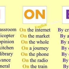 three different types of words with one on the left and one on the right side