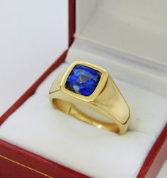 AAAA Blue Sapphire 8x8mm 3.16 Carats Heavy 14K Yellow Gold | Etsy Moldova Formal Blue Signet Ring Stamped 14k, Classic Rectangular Lab-created Sapphire Ring, Classic Gold Sapphire Ring With Cushion Cut, Classic Rectangular Sapphire Ring, Classic Royal Blue Round Sapphire Ring, Classic Yellow Gold Ring With Lab-created Sapphire, Classic Yellow Gold Jewelry With Lab-created Sapphire, Classic Sapphire Signet Ring With Polished Finish, Classic Yellow Gold Lab-created Sapphire Jewelry