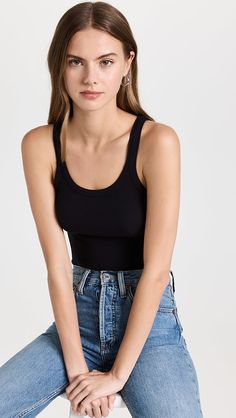 RE/DONE Cropped Ribbed Tank | SHOPBOP White Crop Top Tank, Ribbed Tank, White Crop Top, Cropped Tank Top, Sustainable Fashion, Sweater Top, Ribbed Knit, Sleeveless Top, White Black