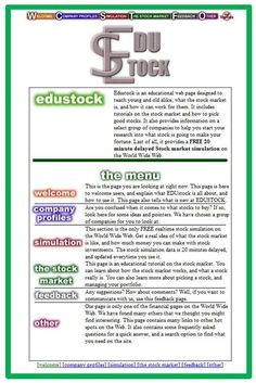 an image of a website page with the words edusttock and other things on it