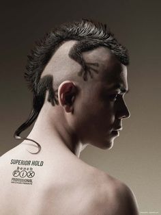 Cool Haircut Lizard Haircut, Guerrilla Marketing, Hairstyling Products, Creative Hairstyles, Makati, Crazy Hair, Hair Art