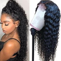 Monkey Laughing, Brazilian Water Wave, Bob Black, Curly Lace Frontal, Wigs Curly, Black Wigs, Wigs Long, Weave Hair, Curly Human Hair Wig