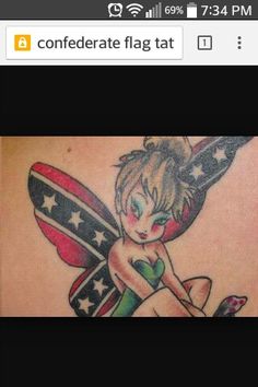 Rebel tink Ripped Skin Tattoo, Flag Tattoos, Flag Tattoo, Tattoo Girls, Fairy Tattoo, Classic Tattoo, Girl Tattoo, Foot Tattoos, Tattoo You