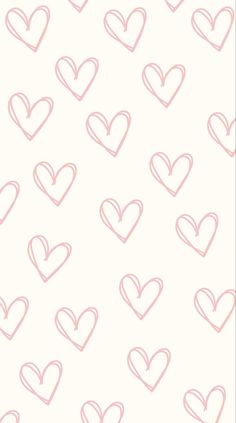 hearts drawn in pink on a white background