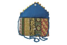 This is a New Handmade Purse/clutch in Vintage Style. It is made by vintage fabrics. It is multi-color purse. It is Beautifully decorated with vintage fabric, Sequins, Mirror and thread embroidery work along with nice print. It is containing a magnetic button enclosure and a tread chain string for easy carrying. It is contained two zipper pockets inside the bag. You can use this purse for marriage, Parties and Gifting purpose. The image may show slight differences to the actual bag in color, shape and texture. Bag Sizing (in Inches) approx. Length: 17"approx. Width:   30"approx. Strap Drop:20"approx. The color may slightly differ due to different computer color setting. Shipping Policy: - We ship worldwide from India.  We ship parcels through Standard Shipping Service of India Post which p Bohemian Rectangular Evening Bag For Festivals, Vintage Bags For Festive Occasions, Handmade Bohemian Evening Bag For Festive Occasions, Handmade Vintage Evening Bag For Festive Occasions, Bohemian Clutch For Parties And Festivals, Bohemian Clutch For Festivals And Parties, Bohemian Party Clutch For Festivals, Vintage Handmade Evening Bag For Festive Occasions, Handmade Clutch Shoulder Bag For Celebration