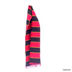 "This is a beautiful handmade Ethiopian Ethnic Wolaita scarves. Measurement 47\" x 6.5\" Long" Traditional Handmade Multicolor Scarves, Traditional Handwoven Multicolor Scarves, Traditional Multicolor Handwoven Scarves, Traditional Red Cotton Shawl, Traditional Woven Cotton Shawl, Traditional Red Handmade Scarves, Red Handmade Traditional Scarf, Handmade Traditional Red Scarves, Handmade Multicolor Cotton Dupatta