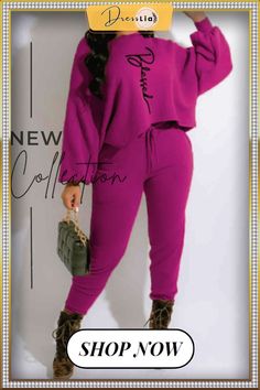 Fashion Casual Loose Letter Print Pants Set Casual Fall Sets With Straight Pants, Casual Sets With Long Pants For Fall, Casual Fall Sets With Long Pants, Casual Loungewear Trousers Set, Casual Loungewear Sets With Trousers, Casual Stretch Sets With High-waisted Pants, Casual High Waist Fall Sets, Casual High Waist Sets For Fall, Casual Sets With Elastic Waistband For Fall