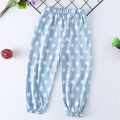 Baby Girls Polka Dot Elastic Waist Pants - PrettyKid Playful Elastic Waistband Pants, Cute Pants With Elastic Waistband For Playtime, Cute Bottoms With Elastic Waistband For Playtime, Polka Dot Cotton Bottoms With Pockets, Baby Bottoms, Frocks For Girls, Elastic Waist Pants, Affordable Clothes