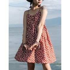 Beach Outfit Casual Floral Slip Dress Material: Cotton Style: Sweet, Boho Size: Free Size Color: Red, Yellow Applicable Scene: Leisure, Daily,Vacation Beach Outfit Casual, Floral Slip Dress, Dress Material, Outfit Casual, Cotton Style, Dress Materials, Beach Outfit, Red Yellow, Free Size