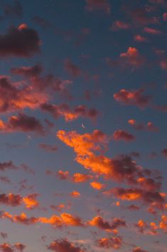 Crescent Moon, At Night, Crescent, The Sky, Moon, Stars, Pink