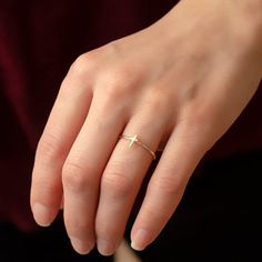 14K or 18K Solid Gold Dainty Cross Ring for Women, Cute Gold Cross Stackable Ring for Bridesmaid Gift, Gold Cross Ring for Everyday Wear Material: Real gold, genuine solid gold Gold karat options: 14 karat gold and 18K gold Gold color options: Yellow, rose and white Cross Size : 4 mm x 7 mm You can ask for the other personalisation options. Gold Cross Ring, Tiny Cross, Choker Style Necklace, Yellow Gold Wedding Band, 18k Gold Ring, Cross Ring, Evil Eye Necklace, Cross Jewelry, Stackable Ring