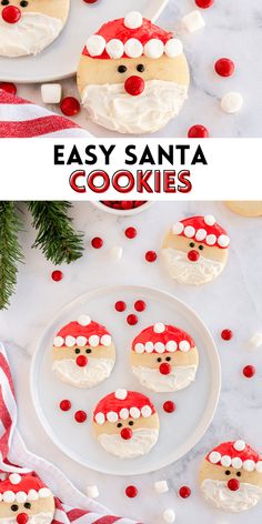 these easy santa cookies are perfect for the holidays