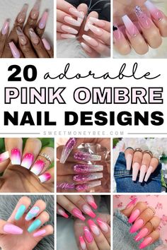 Pink ombre nails for you to try this season! Whether you're looking for coffin nails, almond nails, long or short nail ideas, these ombre pink nail designs are perfect for you! #pinknails #ombrenails Pink Ombre Nail Art, Pink Clear Nails, Light Pink Nail Designs, Orange Ombre Nails, Short Nail Ideas, Black Ombre Nails, Purple Ombre Nails, Soft Pink Nails, Blue Ombre Nails