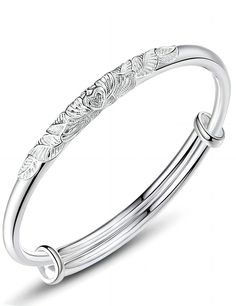 PRICES MAY VARY. 💕This stunning silver bracelet is a versatile and elegant piece of jewelry that is designed to fit a wide range of wrist sizes. Measuring between 6.4 and 7.8 inches, the bracelet can be easily adjusted for the perfect fit. 💕Crafted from high-quality silver, this bracelet boasts a sleek and modern design that is perfect for any occasion. The shining silver material is polished to a high shine, giving this bracelet a luxurious and sophisticated look. 💕One of the standout featur The Shining, Silver Bangle Bracelets, Silver Bangles, Elegant Woman, Pure Silver, Womens Bracelets, Womens Jewelry Bracelets, Sterling Silver Bracelets, Timeless Pieces