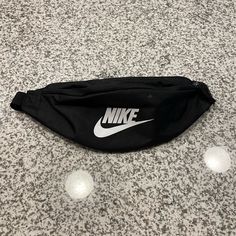 Nwot, Nike Belt Bag, Black Trendy Black Shoulder Bag With Logo, Black Rectangular Shoulder Bag With Logo, Trendy Black Bags For Streetwear, Casual Black Bags With Logo, Trendy Black Streetwear Bags, Nike Casual Everyday Shoulder Bag, Trendy Nike Travel Bag, Casual Shoulder Bag With Logo, Casual Black Pouch Bag