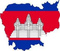 the flag of the state of thailand on a white map with red and blue stripes