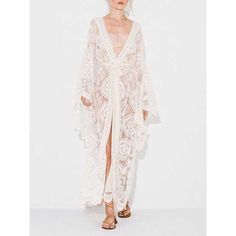 Lace Kimono Robe Product Type: Kimono Style Robe Composition: Nylon & lace Butterfly Sleeve Elastic Belt Free Shipping Over 50$ worldwide Processing Time: Orders are processed within 24-48 hours Customer Satisfaction Guarantee: 30-day return policy Looks Hippie, Lace Ideas, Bohemian Beach Dress, 2017 Runway, Boho Style Tops, Mode Kimono, Bohemian Kimono, Embroidered Kimono, Boho Swimwear