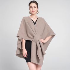 Lasaky - Chic Shawl Cape with Pin Knitted Cardigan Loose Coat Poncho Coat Cape, Cape Fashion, Loose Coat, Blanket Shawl, Warm Cardigan, Loose Coats, Shawl Cardigan, Wool Wrap, Cardigan Outfits