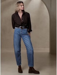 Women's Clothing Sale | Banana Republic Sweater Designs, A Place In The Sun, Barrel Jeans, Jeans Street Style, Fall 23, Cropped Wide Leg Jeans, Winter Jeans, Banana Republic Jeans, Mode Casual