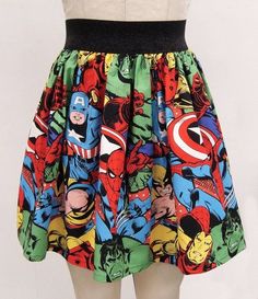 Avengers Skirt Marvel Fabric, Glam Punk, Comic Book Superheroes, Fabric Ideas, Casual Cosplay, Roller Derby, Geek Chic, Visual Kei