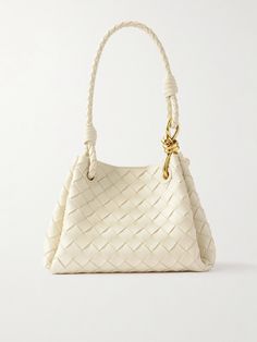 Bottega Veneta's 'Parachute' shoulder bag is intrecciato woven from leather - a symbol of the label's artistry, and which feels beautifully soft and pliable. In a 'small' size that expands slightly by virtue of the side folds, it'll fit your phone, cardholder and AirPods. Bottega Bag, Knotted Top, Dream Bag, Dream Bags, Flat Dress Shoes, Raffia Bag, Luxury Bag, Air Pods, Phone Card