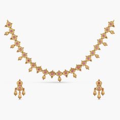 Kavi Antique Red Kempu Necklace Set Kempu Necklace, Red Stones, Buy Jewellery Online, Indian Jewellery Design, Traditional Earrings, Length Necklace, Necklace Sets, Indian Earrings, Kundan Necklaces