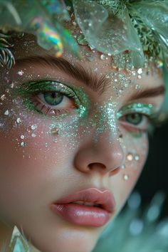 Fairy Makeup Looks, Fairy Makeup Ideas, Faerie Makeup, Fairy Make-up, Halloweenský Makeup, Goddess Makeup, Eye Makeup Ideas, Magical Makeup