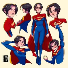 some character designs for superman the animated movie