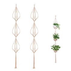 PRICES MAY VARY. ❤Handmade Weave:Show your plants some love with this elegant, vintage-inspired macrame plant hanger. Simple, yet meticulously handcrafted, this hanging planter basket would be add a touch of elegance and beauty to your home, balcony or your patio. ❤MATERIAL and PACKAGE : 2 Pcs/3 tier, approximate length:70".(No pot or plant included).The plant holder is made of cotton rope, macrame wooden beads and finished off with a tassle. Perfectly made as a plant lover gifts. ❤PRACTICAL AND Hanging Planters Outdoor, Flower Pot Decoration, Basket Plant, Stand Flower, Plant Window, Macrame Hanging Planter, Planter Basket, Vertical Planter, Hanging Plant Holder