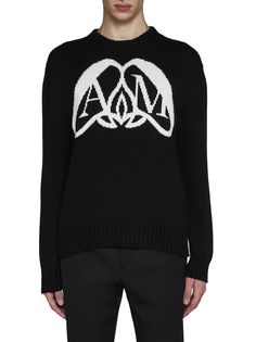 100% Cotton Alexander Mcqueen Logo, Top Designer Brands, Sweaters Knitwear, High End Fashion, Luxury Retail, Cotton Sweater, Sweater Shop, Women Collection, Black Cotton