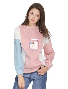 Harajuku Kawaii Unicorn Milk Hoodies Sweatshirt on Luulla Strawberry Milk Kawaii, Fairy Kei Fashion, Kawaii Hoodies, Harajuku Japan, Japan Fashion Street, Harajuku Sweatshirt, Milk Color, Kei Fashion, Paris Girl