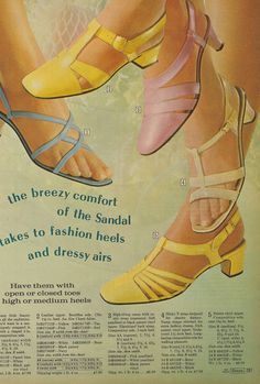 1960s Montgomery Ward Catalogue 1950 Shoes, Lana Lobell, 1960s Summer, 1950s Shoes, Shoes Ads