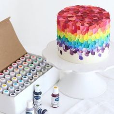 there is a cake that has been decorated with confetti