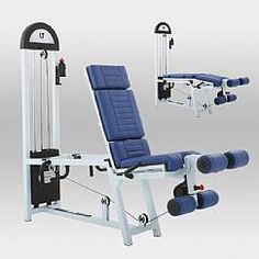 an image of a gym equipment set up in the shape of a reclining chair