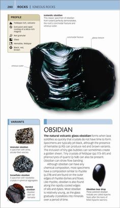 an info sheet describing the different types of rocks and their uses in rock formations, including